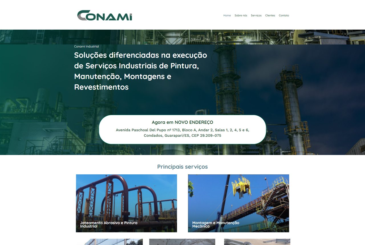 Recorte do site Conami
