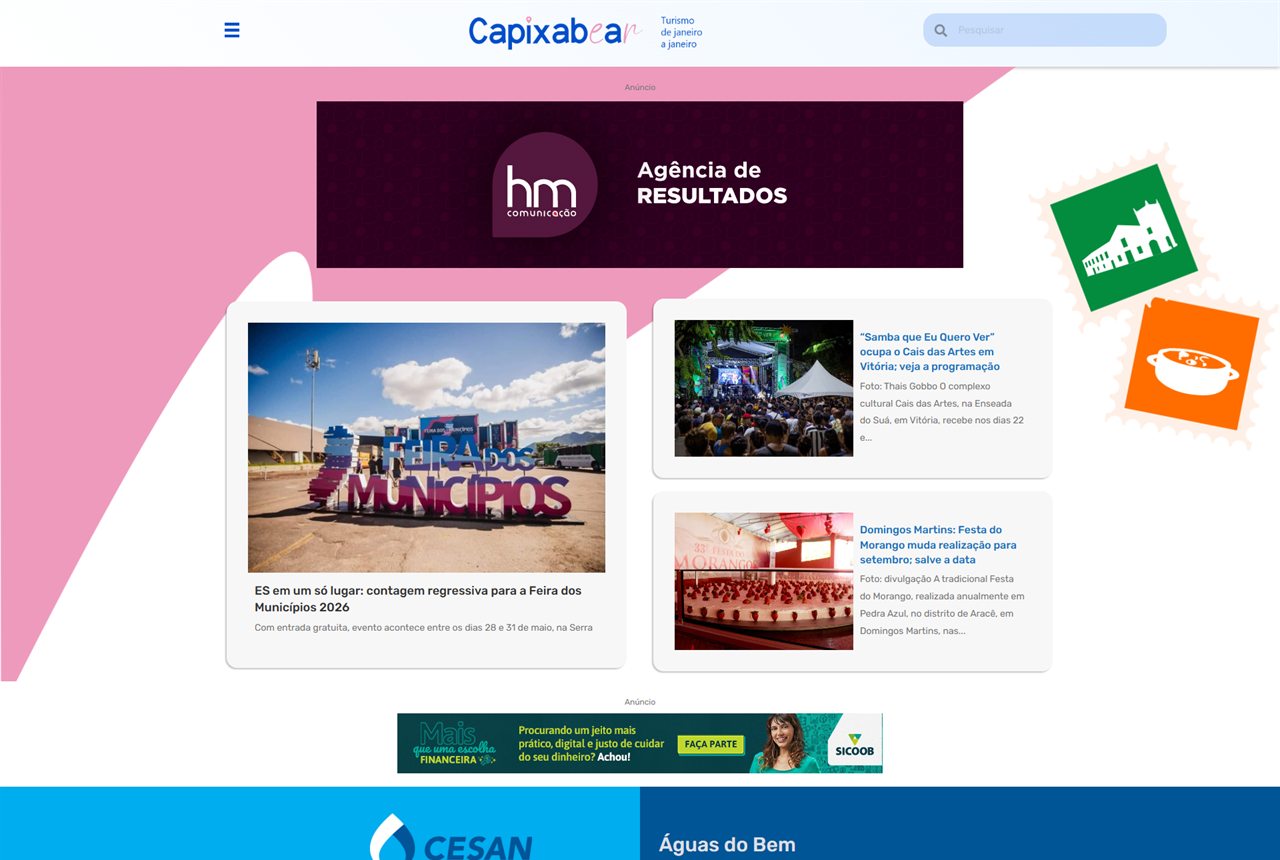 Recorte do site Capixabear