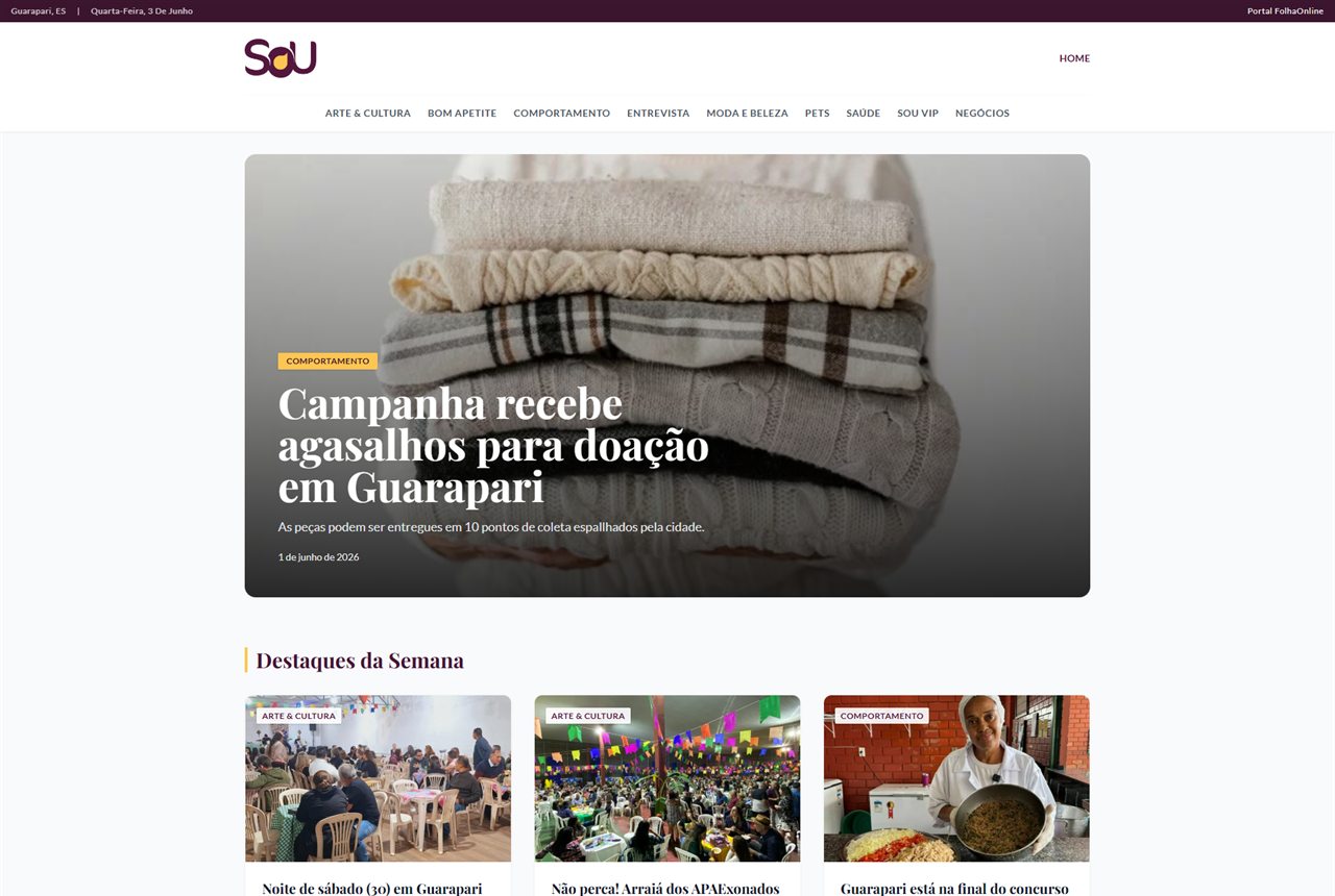 Recorte do site Revista Sou